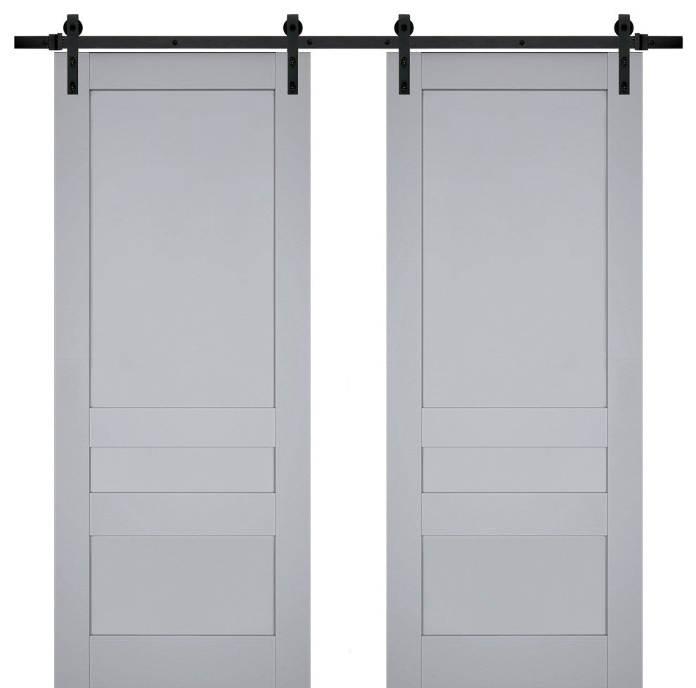Double Barn Door 60 x 80, Veregio 7411 Grey, 13' Rail