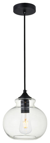 Destry 1 Light Pendant, Black And Clear