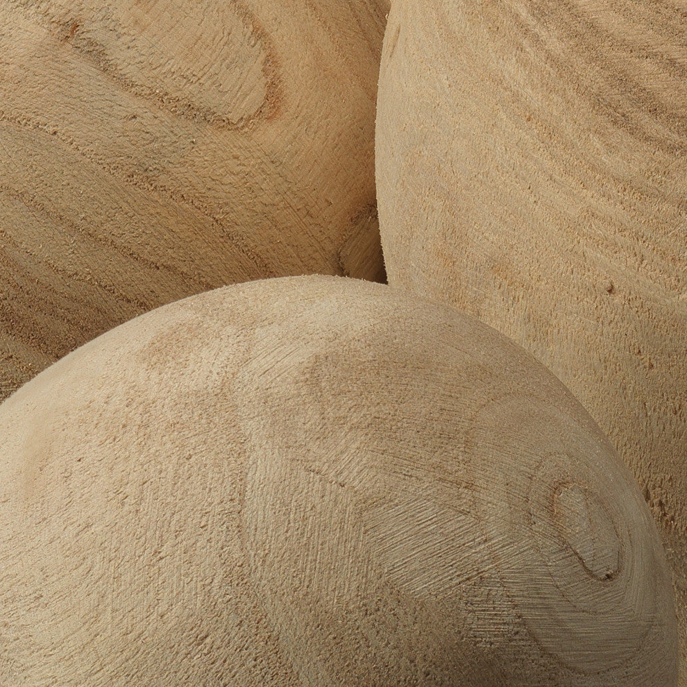 Malibu Wood Balls, Natural Wood, 3-Piece Set