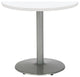 KFI Mode 36" Round Breakroom Table with White Round Silver Base Counter Height