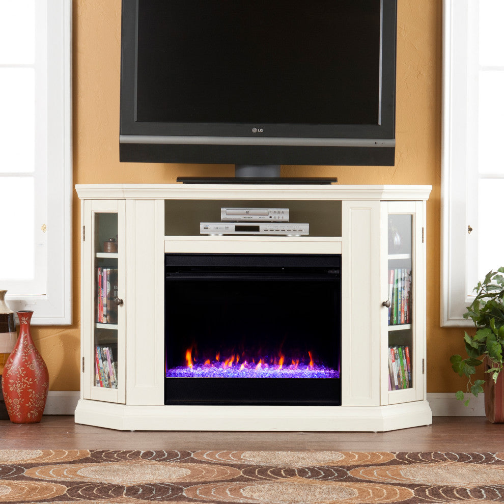 Charleston Color Changing Convertible Fireplace, Ivory