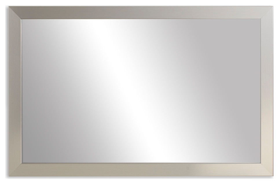 Meade Framed Wall Mirror, Silver, 36"x24"
