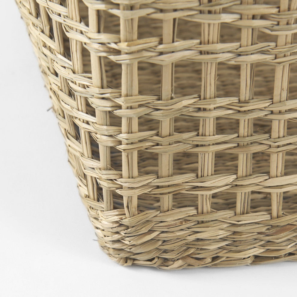 Set of Two Brown Wicker Storage Baskets