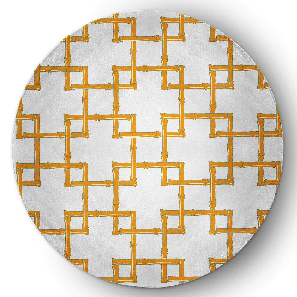 Bamboo Spring Chenille Rug, Mango, 5' Round
