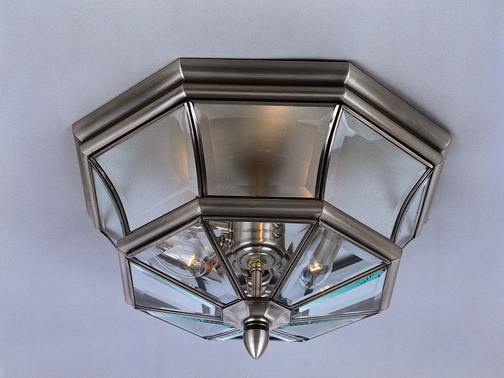 Quoizel NY1794P Three Light Outdoor Flush Mount Newbury Pewter