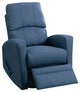 Swivel Recliner Chair, Navy Polyfiber Fabric Blue