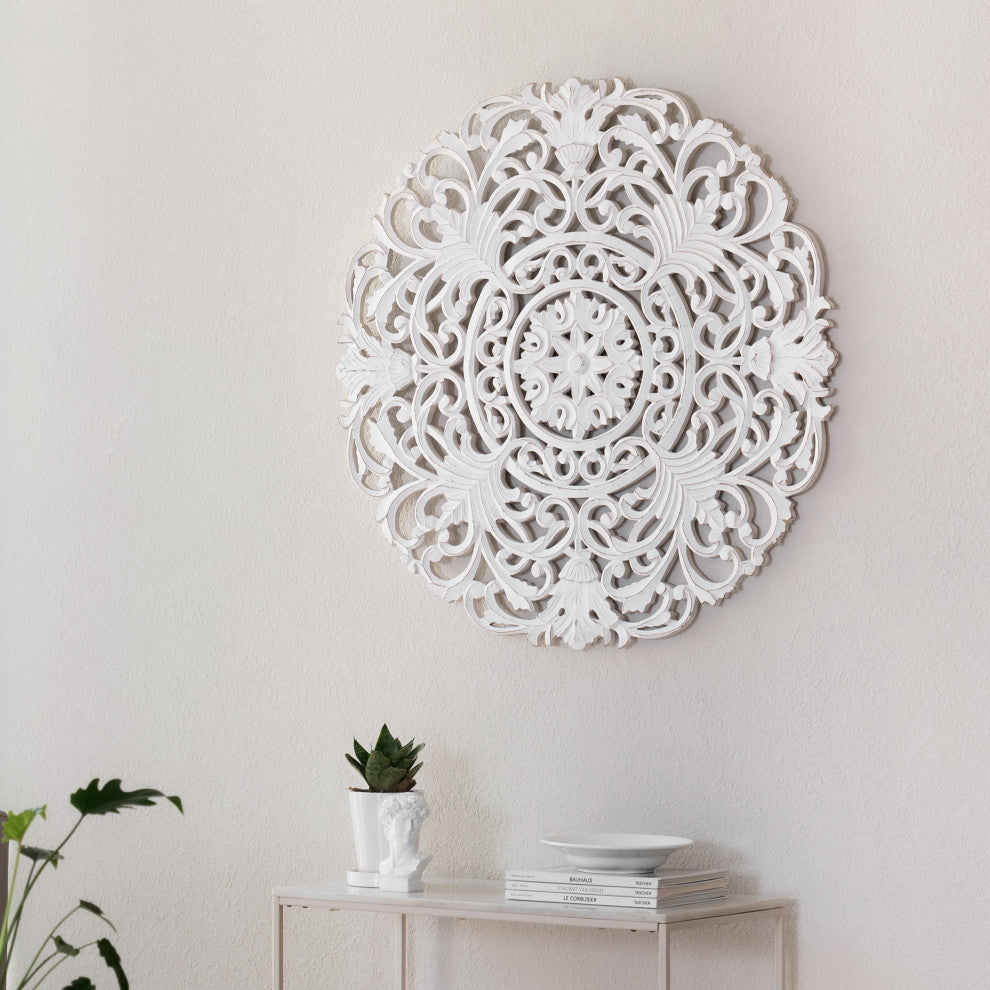 Frasso White Wall Medallion, White