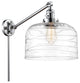 Bell Swing Arm With Switch, Polished Chrome, Clear Deco Swirl, Clear Deco Swirl