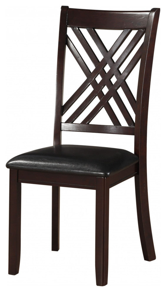 HomeRoots 18" X 22" X 41" 2pc Black And Espresso Side Chair