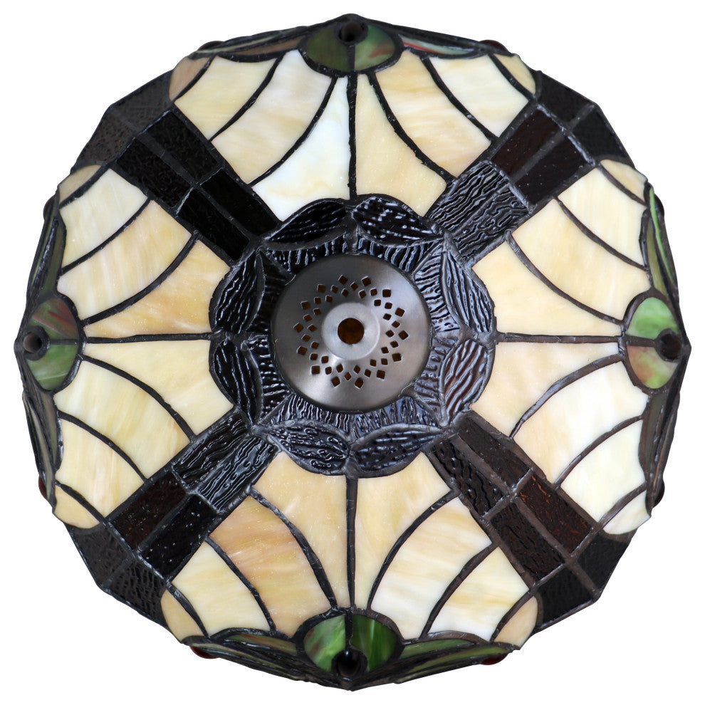 Liaison Tiffany-Style 1-Light Victorian Table Lamp 12" Shade