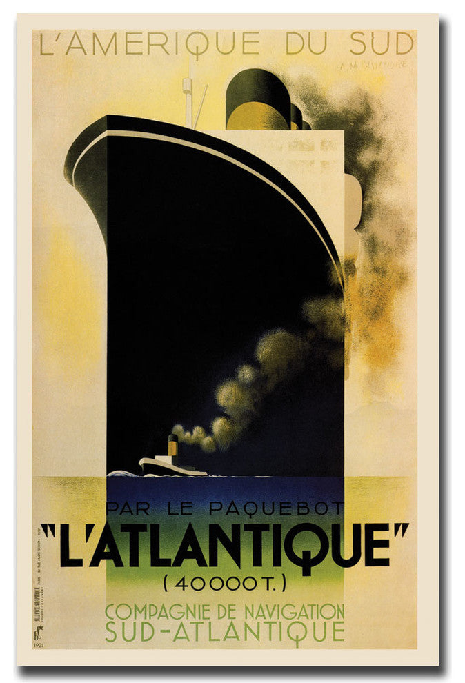 'L'Amerique de sud L'Atlantique' Canvas Art