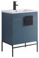 Bathroom Vanity Set, French Blue, 24", Black Hardware
