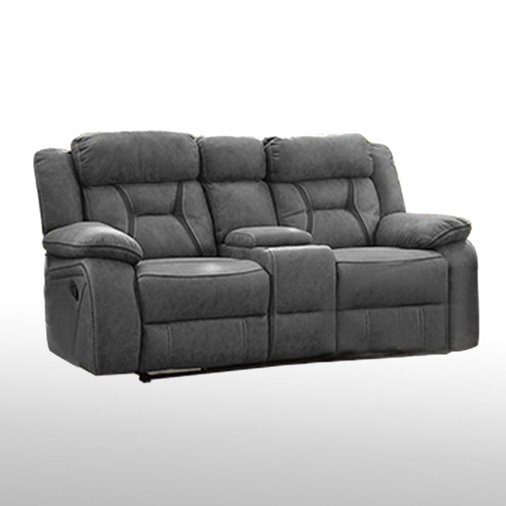 Pillow Top Arm Upholstered Motion Loveseat, Gray