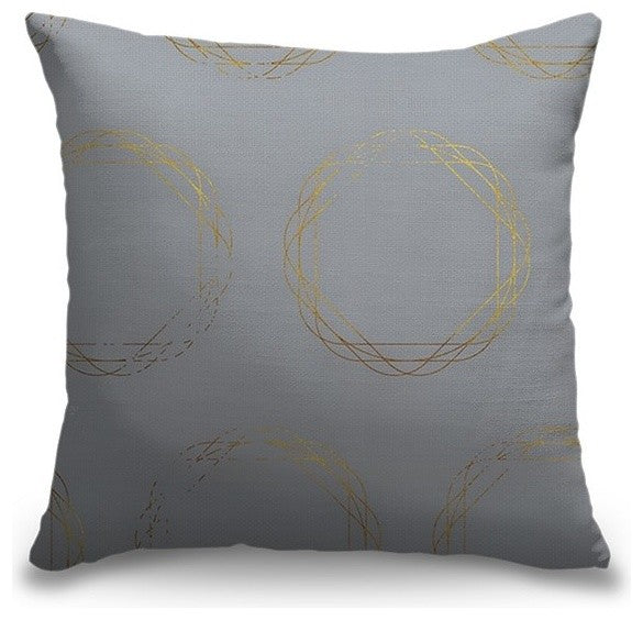 "Weaving Gold Circles" Pillow 16"x16"