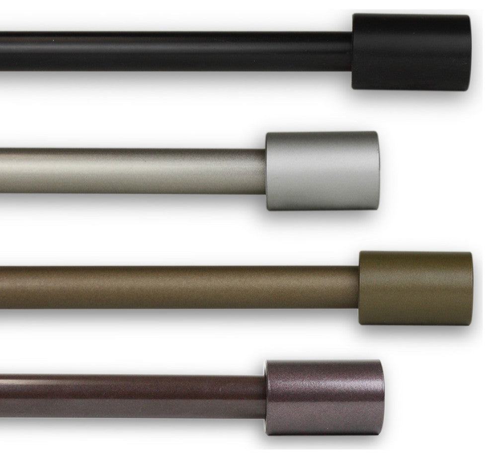 Nora 5/8" Curtain, Rod, Black, 18-28"