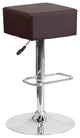 Vinyl Adjustable Height Barstool With Chrome Base, Brown