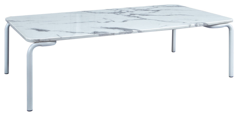Spencer Outdoor Marble Top 49" Coffee Table