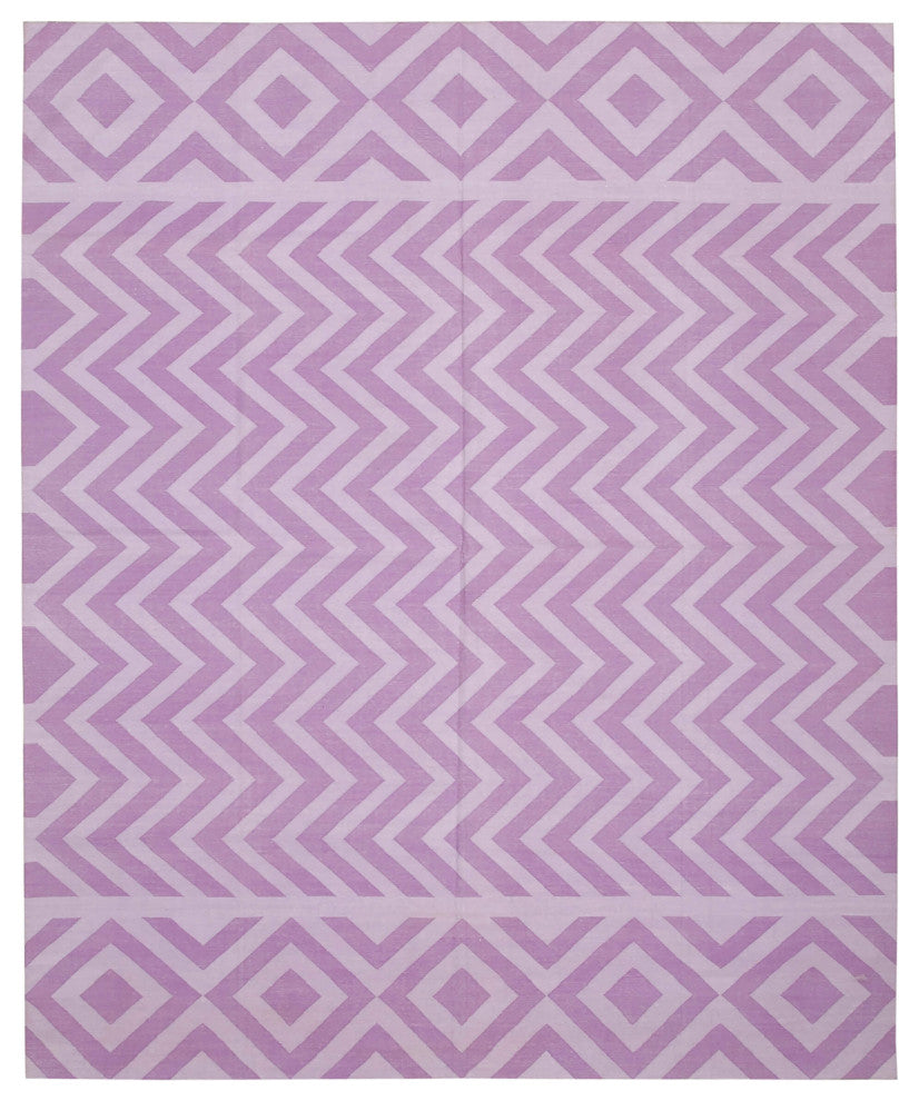 Rug N Carpet - Handmade Wool 7' 11'' x 9' 8'' Flatweave Dhurrie Kilim Rug