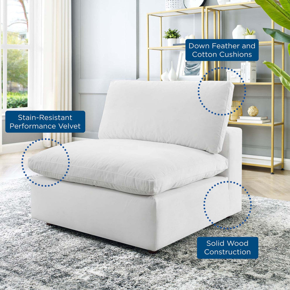 Sofa Middle Chair, Velvet, White, Modern, Living Lounge Hotel Lobby Hospitality