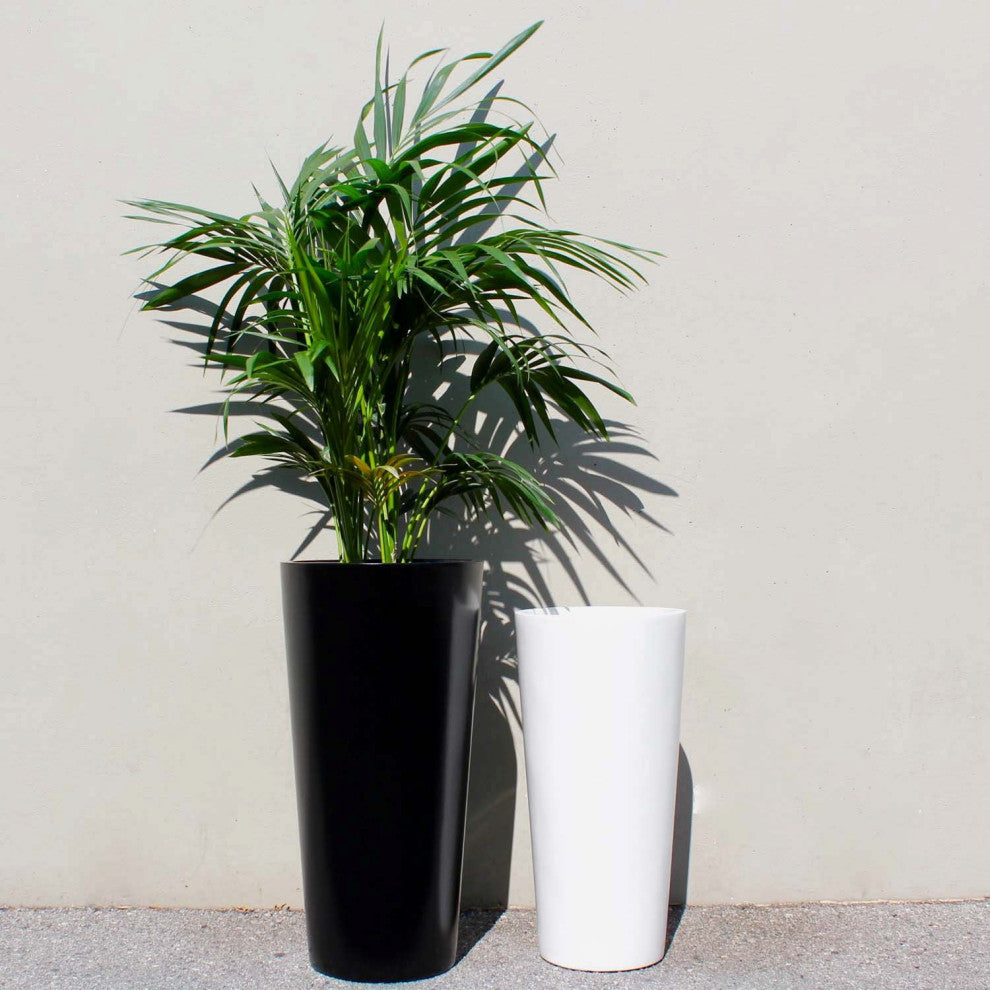 Sonoma Tall Cylinder Planter, Black, 13"x26"