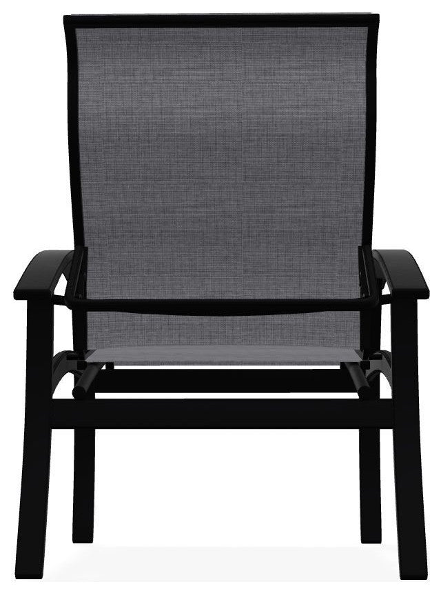 Belle Isle Sling Adjustable Outdoor Dining Chair, Augustine Pewter/Black
