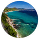 Beautiful Greek Beach Of Sea, Seashore Large Disc Metal Wall Art, 23"
