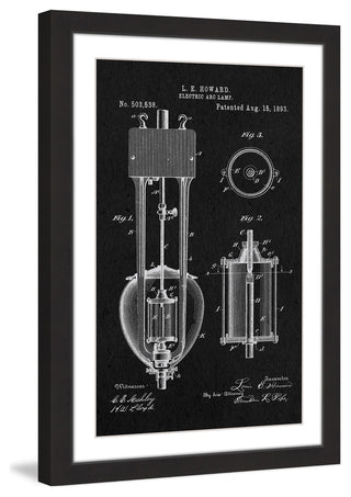 "Arc Lamp 2 1893 Black Paper" Framed Painting Print