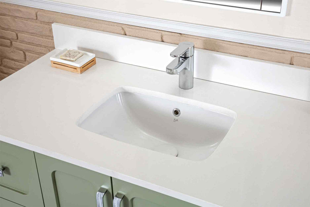 Florin Collection 48" Bathroom Vanity With Sink, Mirror, Countertop, Green