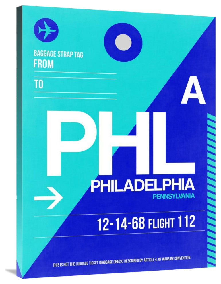 "PHL Philadelphia Luggage Tag 1" Fine Art Print