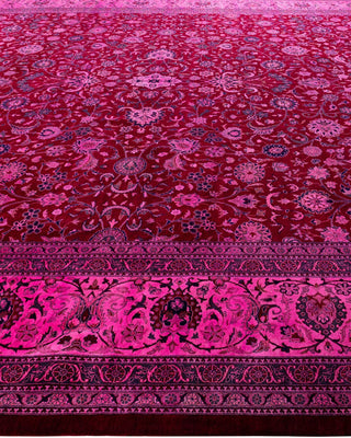 Overdyed, One-of-a-Kind Hand-Knotted Area Rug Pink, 12'0"x16'10"