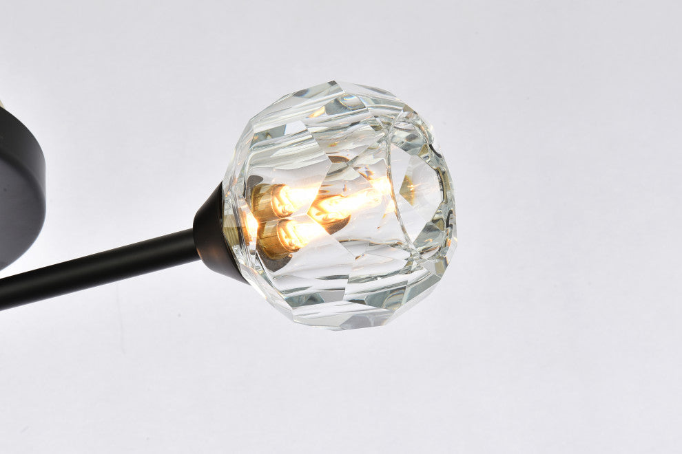 3 Light Flush Mount, Black