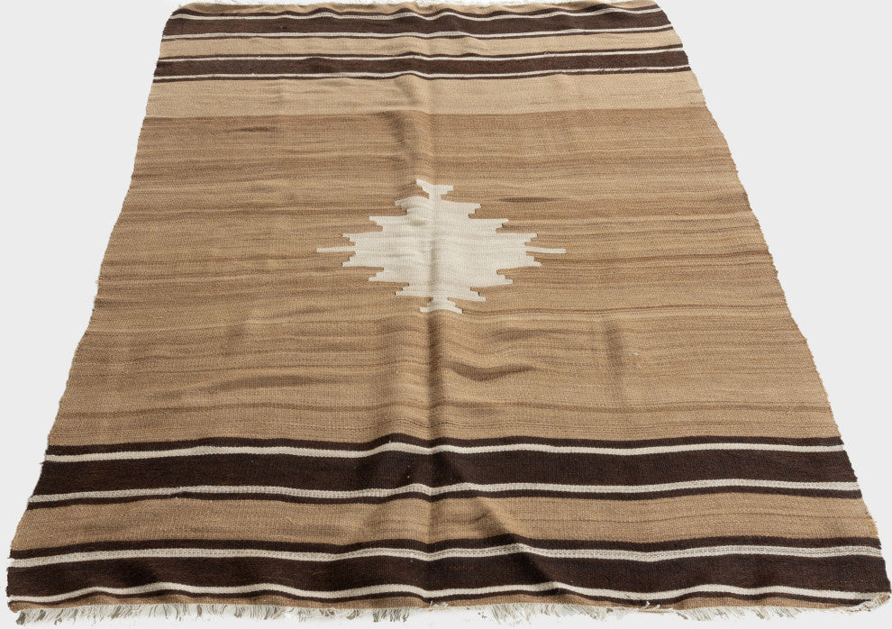 Vintage Turkish Flat Weave Kilim Rug, 4'2x5'4