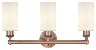 Clymer 3-Light 22" Bath Vanity Light, Antique Copper, Matte White Shade