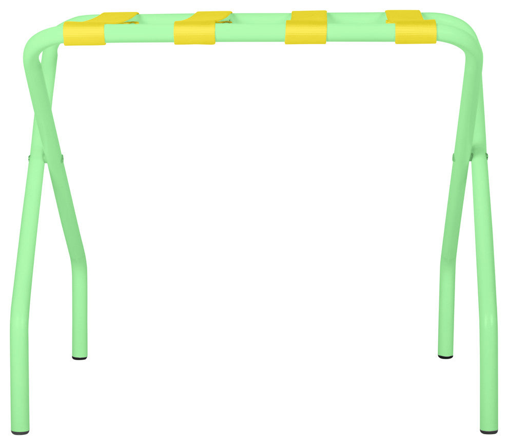 Pamaleta Luggage Stand, Yellow on Mint