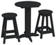 Poly Lumber Bistro Set, Black, Round