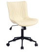 Younike Armless Upholstered Faux Leather Rolling Office Chair, Beige