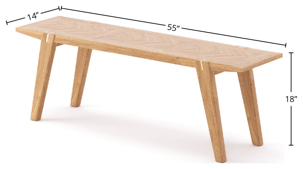 Colton 55" Wide Small Dining Bench