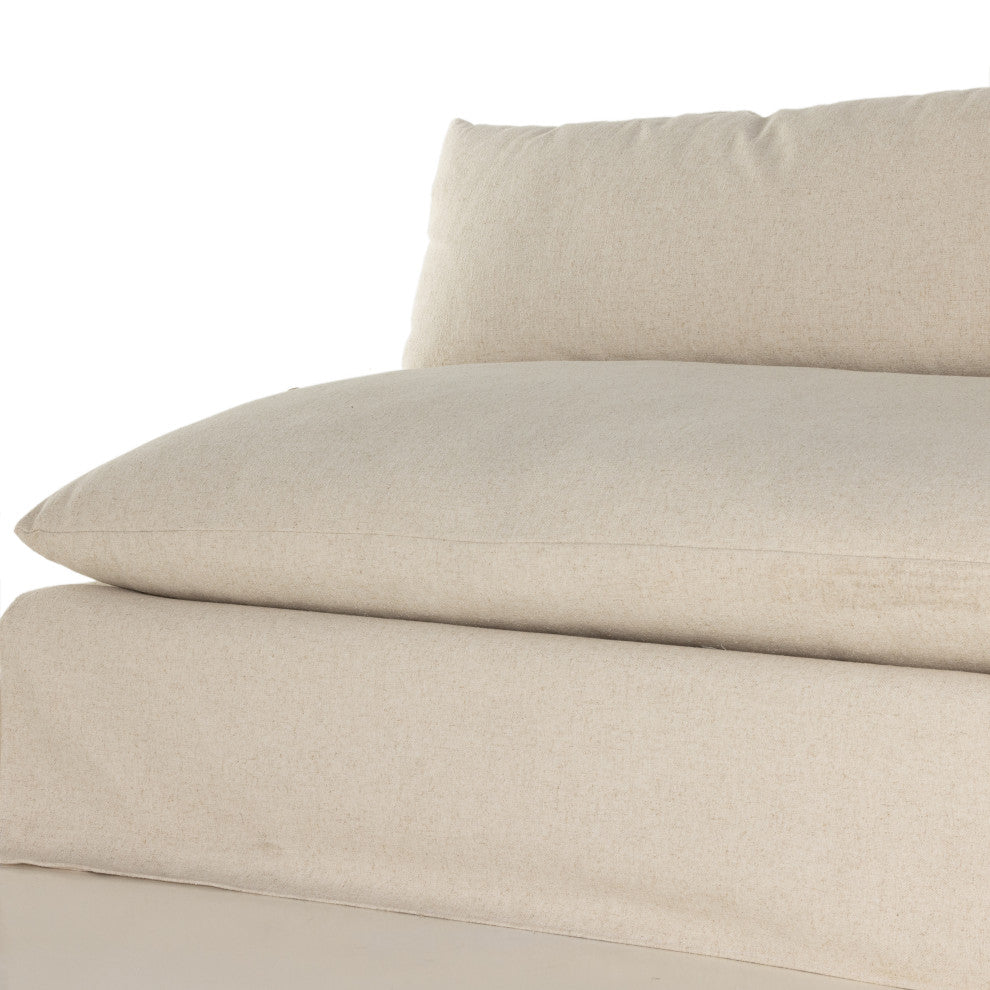 Grant Slipcover Armless Sofa-74"-Natural