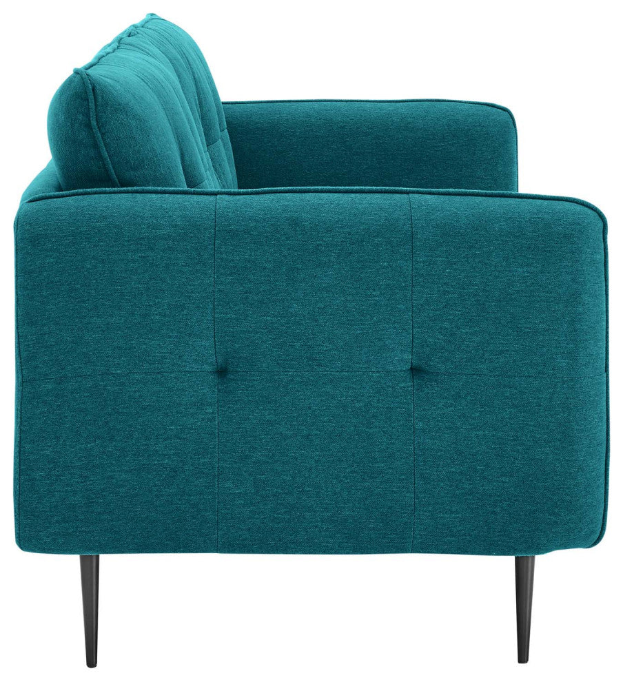 Cameron Tufted Fabric Sofa Teal
