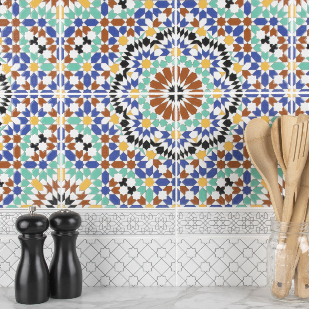 Sevillano Giralda White Ceramic Wall Tile