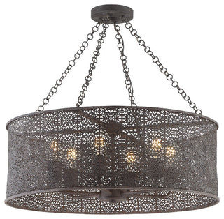 Jasmine 6 Light Chandelier in Forged Bronze