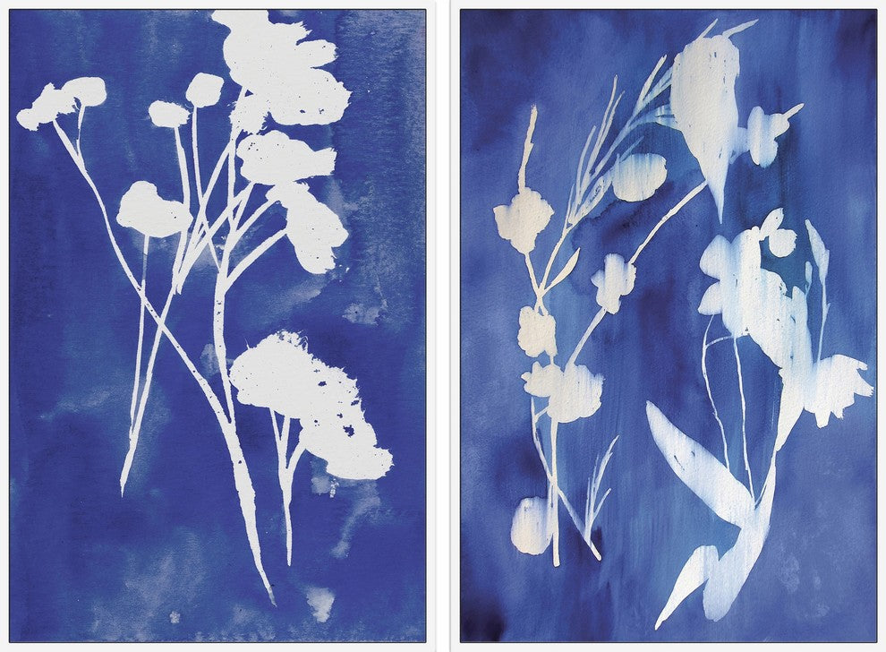 White Stems Diptych, 48x36