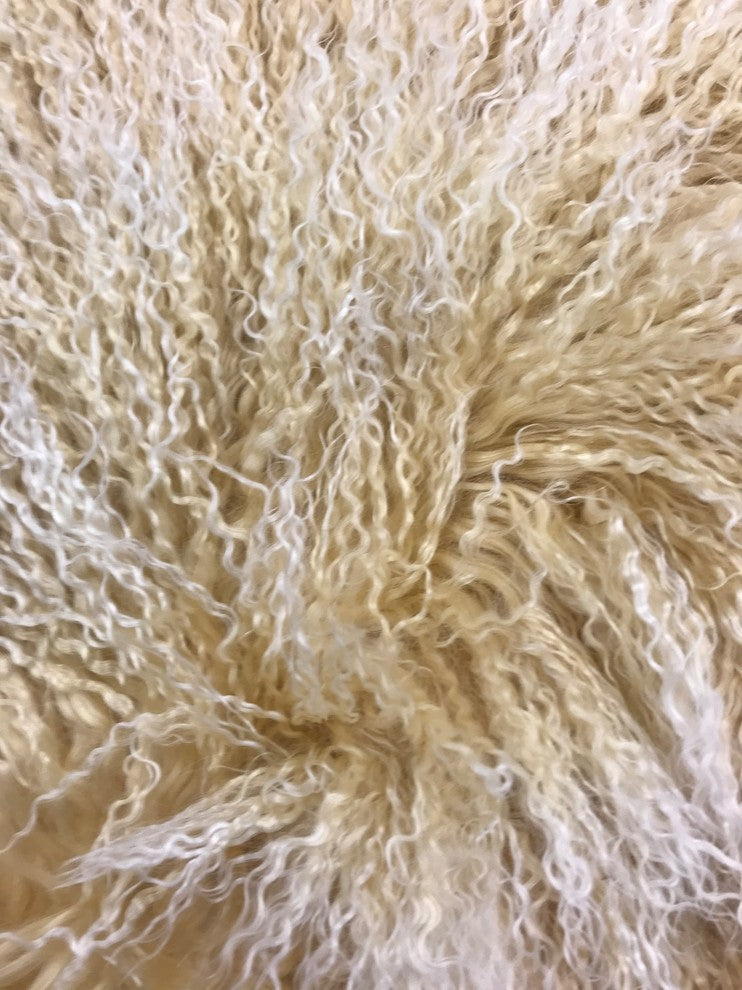 Tibetan Lamb Pillow, Champagne, 24"