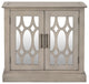 Wood Double Decorative Mirror Door Accent Cabinet, Grey, 30" X 14"