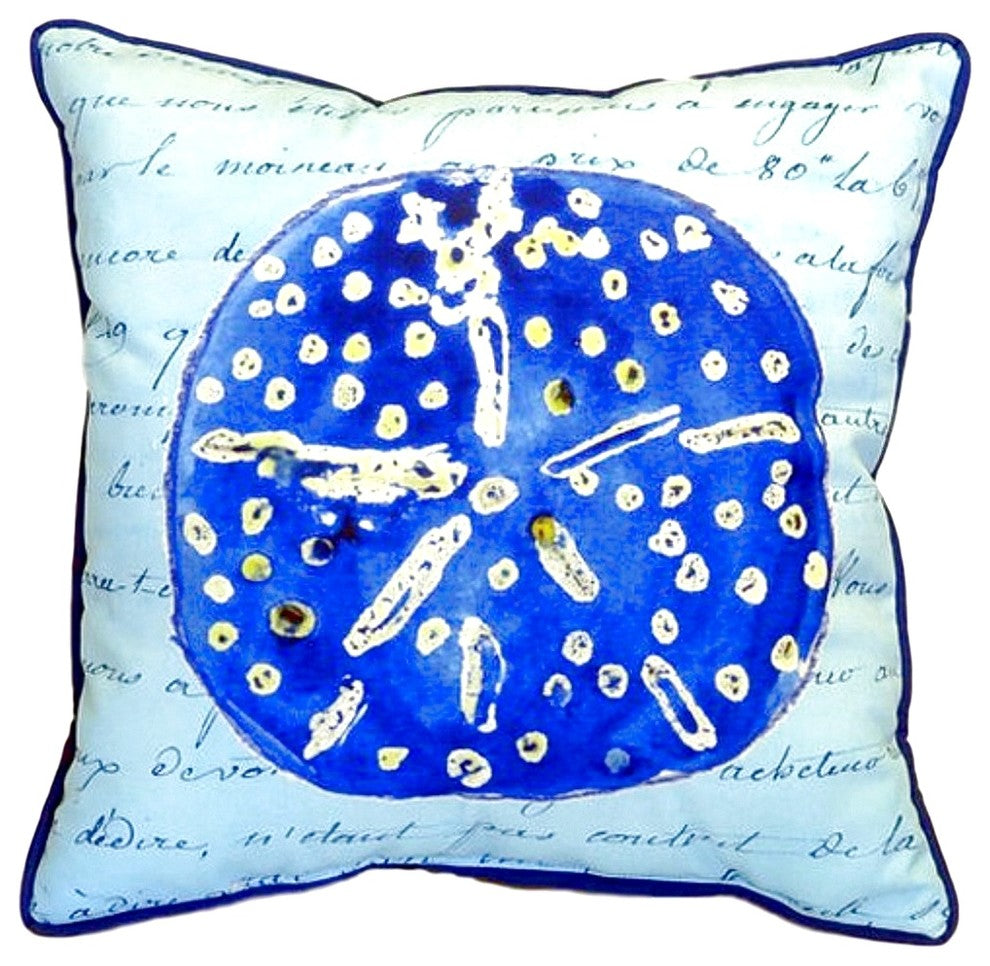 Blue Sand Dollar Small Indoor/Outdoor Pillow 12x12 - Set of Two