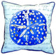 Blue Sand Dollar Small Indoor/Outdoor Pillow 12x12 - Set of Two