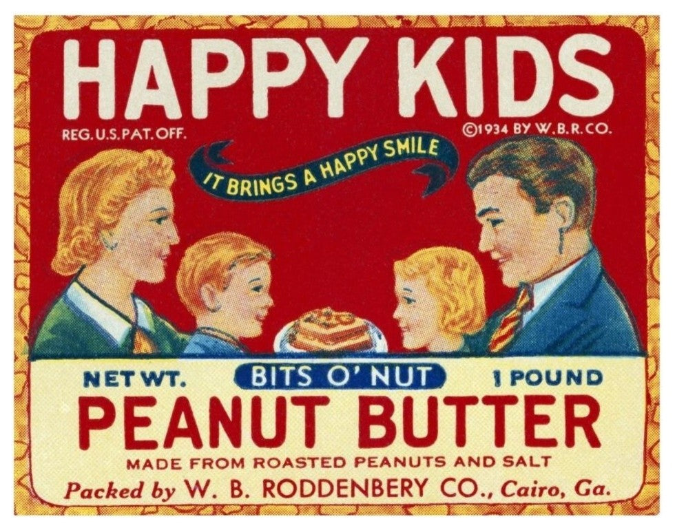 "Happy Kids Homogenized Peanut Butter" Print by Retrolabel, 25"x32"