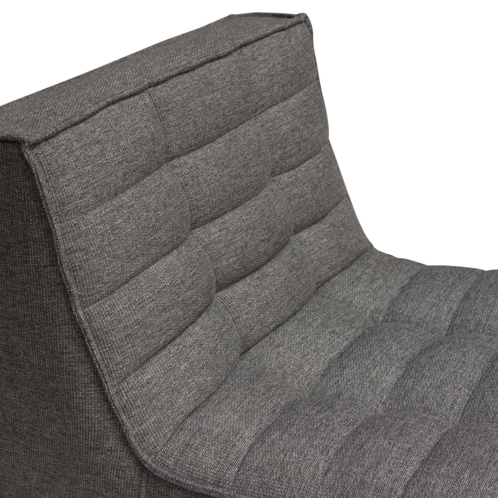 Marshall Scooped Seat Armless Chair in Grey Fabric by Diamond Sofa