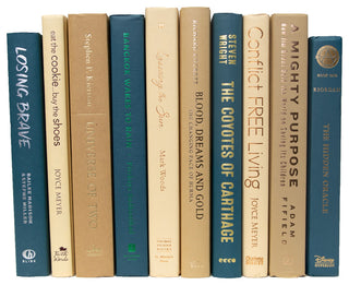Decorative Books - Sand Dune Book Bundle - 1 foot of Blue and Tan Books