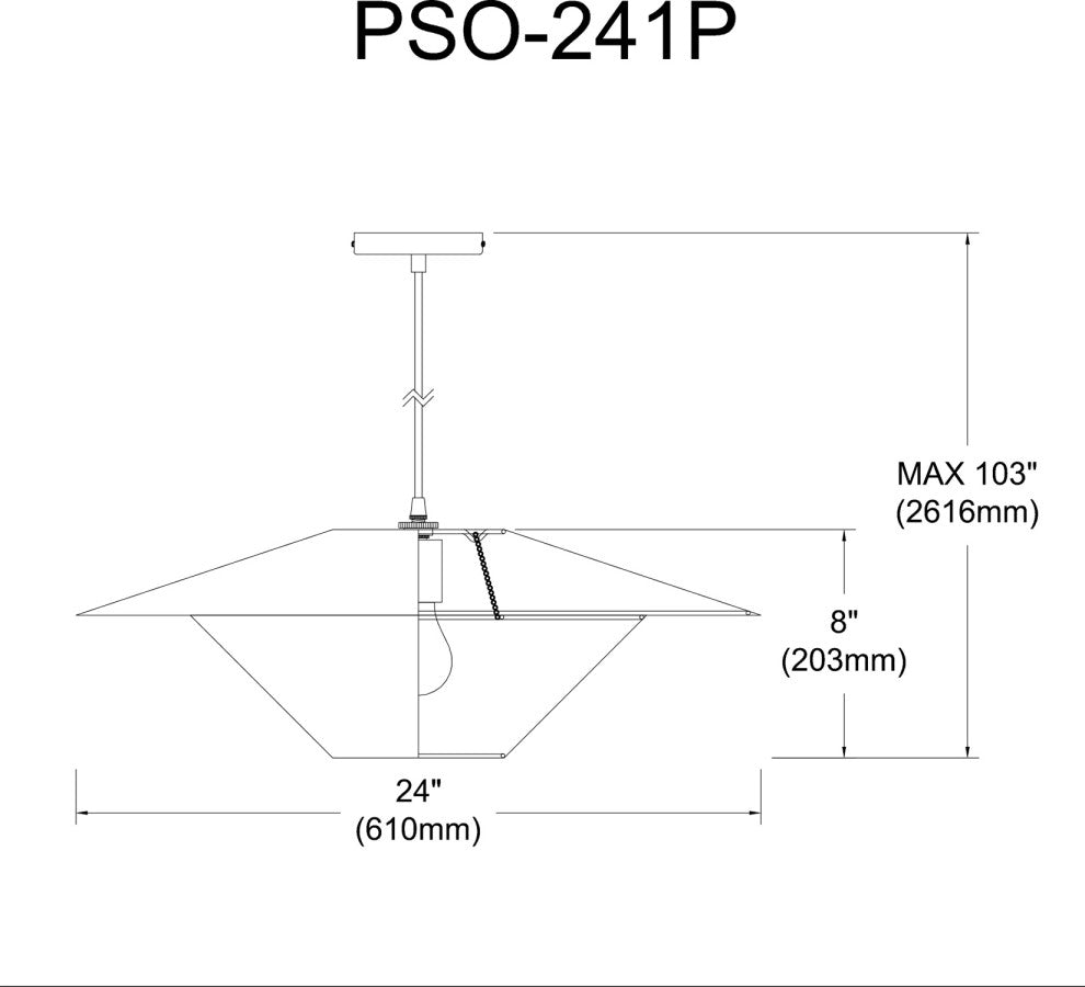 Dainolite PSO-241P-AGB-790 1 Light Pendant, Aged Brass